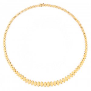 Pure Gold Graduated Marquise Eye Eternity Necklace