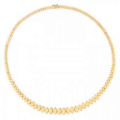 Pure Gold Graduated Marquise Eye Eternity Necklace