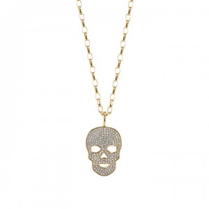 Men's Collection Gold & Diamond Large Skull Charm