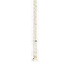 Gold Plated Sterling Silver Initial Necklace with Bezel Set Diamond