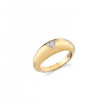 Gold & Diamond Heart Shape Puffy Ring