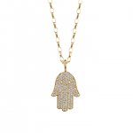 Gold & Diamond Large Hamsa Charm