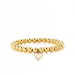 Gold & Enamel Heart on Gold Beads