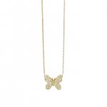 Gold & Diamond Butterfly Necklace