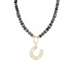 Gold & Diamond Icon Horseshoe & Multi-Rondelle Sapphire Necklace