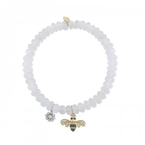 Gold & Diamond Life Multi-Charm on Rainbow Moonstone