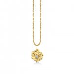 Gold & Diamond Camellia Charm