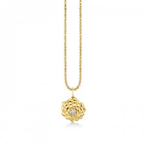 Gold & Diamond Camellia Charm