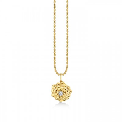 Gold & Diamond Camellia Charm