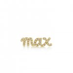 Gold & Diamond Custom Script Stud