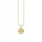 Little Loves Gold & Diamond Tiny Bee Coin Necklace