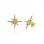 Gold & Diamond Medium Starburst Stud