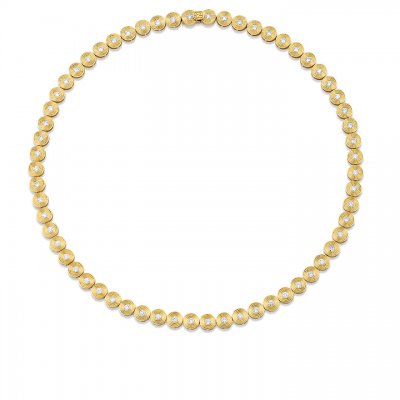 Gold & Diamond Small Fluted Eternity Necklace