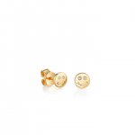 Gold Plated Sterling Silver Happy Face Stud Earrings