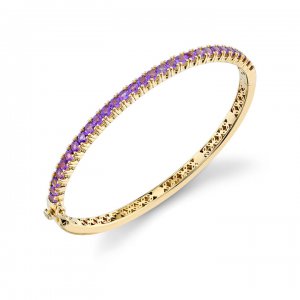 Gold & Gemstone Large Bangle