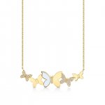 Gold & Diamond Large Butterfly Cluster Necklace