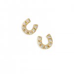 Gold & Diamond Horseshoe Stud