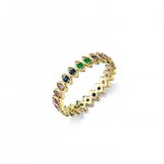 Gold & Rainbow Vertical Marquise Eternity Ring