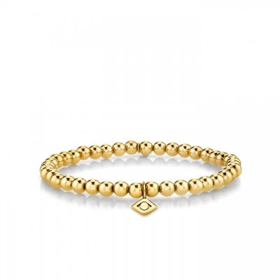 Pure Gold Evil Eye Link on Gold Beads