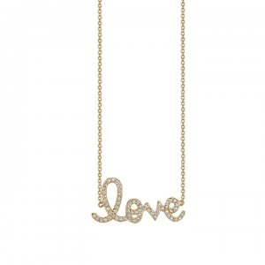 Gold & Diamond Medium Love Necklace