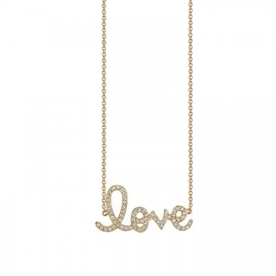 Gold & Diamond Medium Love Necklace