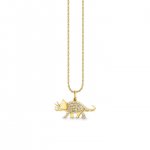 Little Loves Gold & Diamond Triceratops Necklace