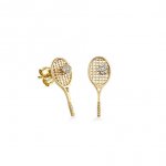 Little Loves Gold & Diamond Tennis Racquet Stud