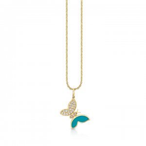 Gold & Diamond Mini Butterfly Charm