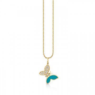 Gold & Diamond Mini Butterfly Charm