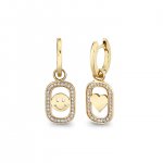 Gold & Diamond Open Icon Earrings