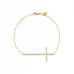 Gold & Diamond Large Cross Bracelet