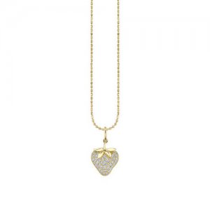 Gold & Diamond Strawberry Charm