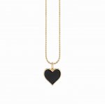 Gold & Enamel Large Heart Charm