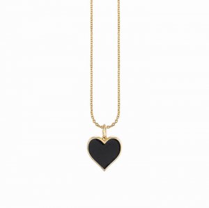 Gold & Enamel Large Heart Charm