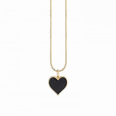 Gold & Enamel Large Heart Charm