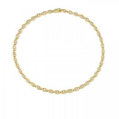 Gold & Diamond Large Marquise Eye Eternity Necklace