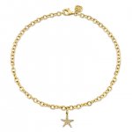 Gold & Diamond Small Starfish Anklet