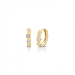 Gold & Diamond 20th Anniversary Bezel Hoops