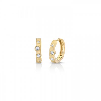 Gold & Diamond 20th Anniversary Bezel Hoops