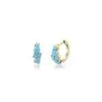 Gold & Turquoise Cocktail Huggie Hoops