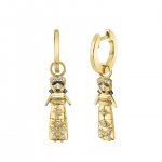 Gold & Diamond Protection Doll Hoop Earrings