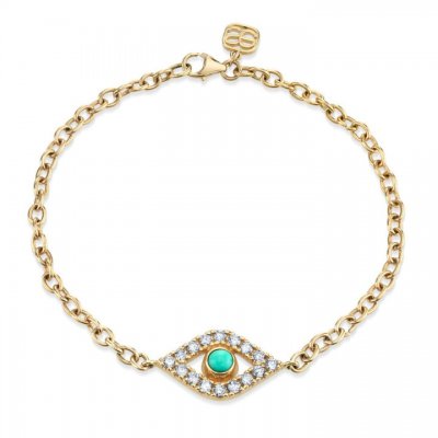 Gold & Diamond Extra Large Evil Eye Bracelet