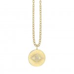 Gold & Pave Diamond Evil Eye Coin Charm