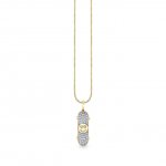 Little Loves Gold & Diamond Happy Face Skateboard Necklace