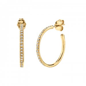 Gold & Diamond Medium Hoops