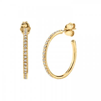 Gold & Diamond Medium Hoops