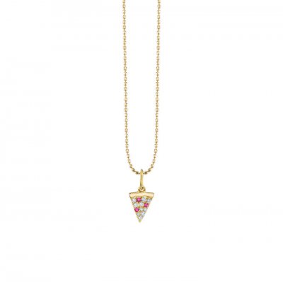 Little Loves Gold & Diamond Pizza Slice Necklace