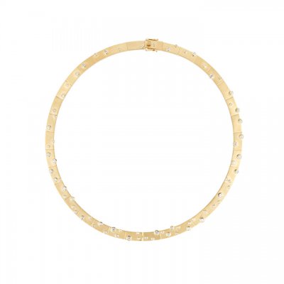 Gold & Diamond Bezel Anniversary Necklace