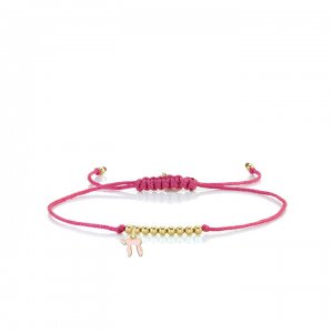 Gold & Enamel Tiny Chai Cord Bracelet