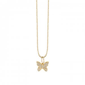 Gold & Diamond Mini Butterfly Charm